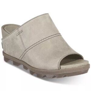 Sorel Joanie II Slide Wedge Sandals gray taupe size 10
